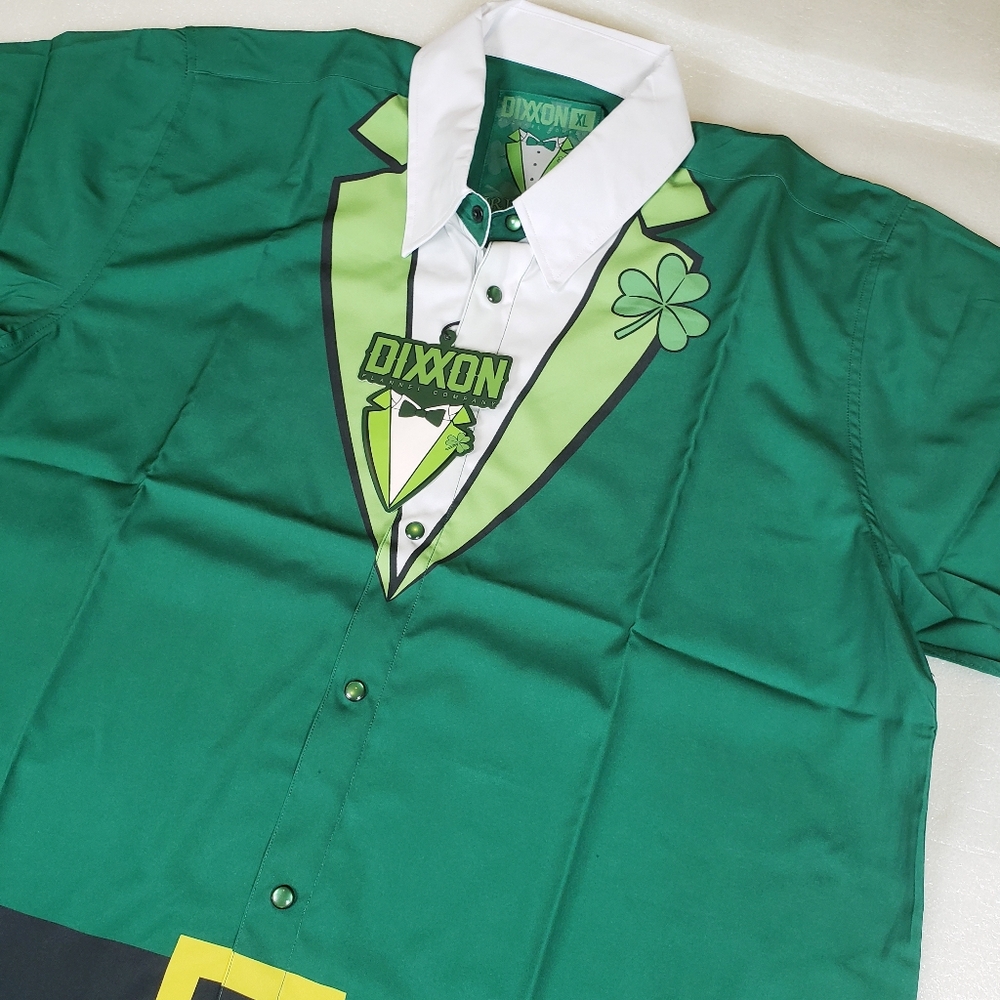 NWT Dixxon Mens XL The Irish Tux Short Sleeve Party Shirt Tuxedo Measurements